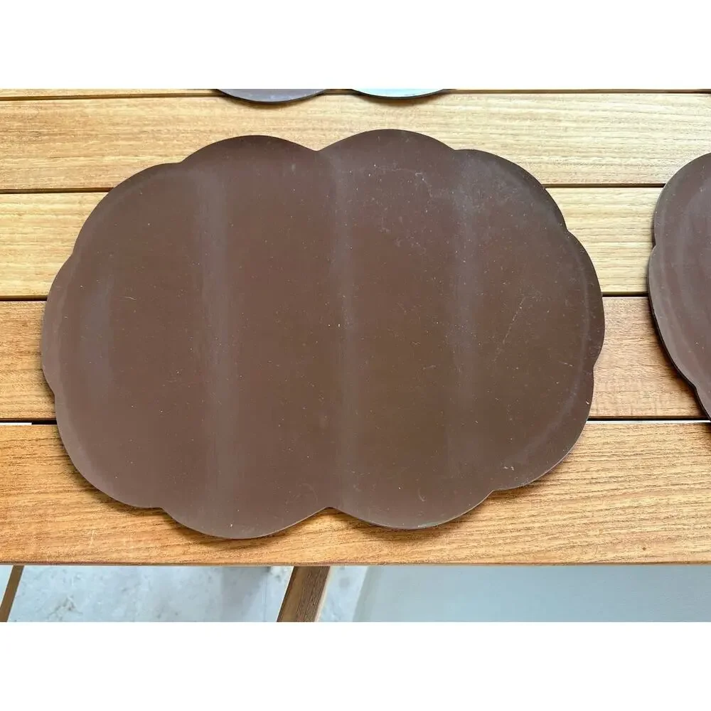 Vintage Brown Placemats Scalloped set of 6 plus 1 Free